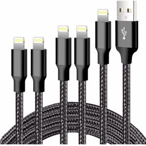 iPhone Charger, 5 Pack 3/3/6/6/10FT Apple MFi Certified USB Lightning Cable